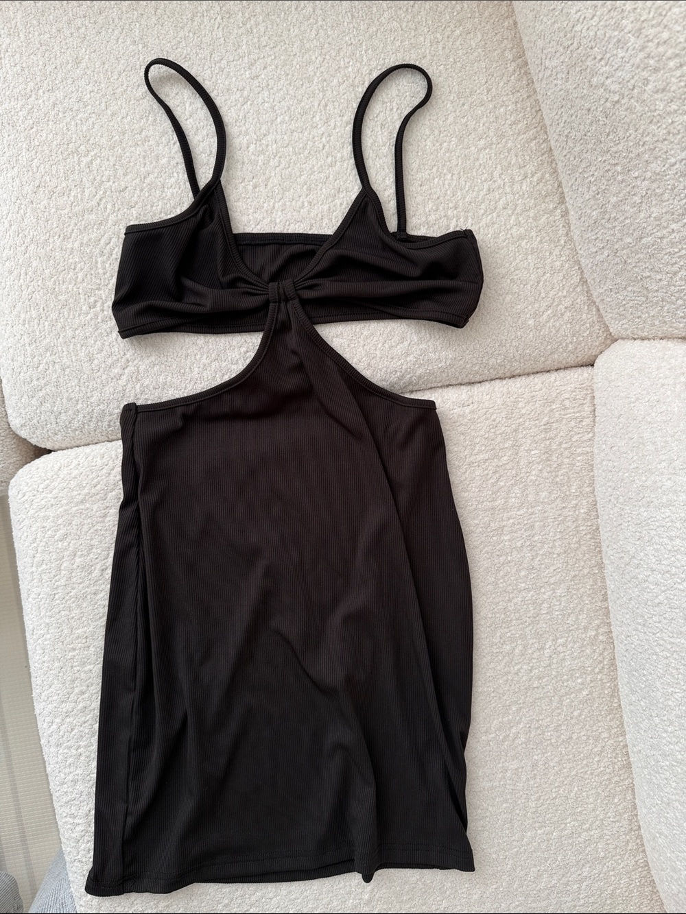 SHEIN Black Cutout Mini Dress with Twist Front